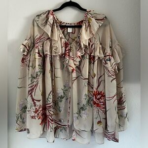 Flowy Floral Chiffon Blouse